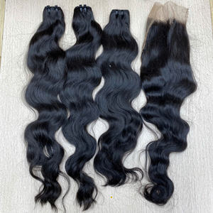 HVN Remy-Extensions de cheveux ondulés naturels, tissage en trame, cheveux humains vietnamiens non traités, prix bon marché - Product Image 1