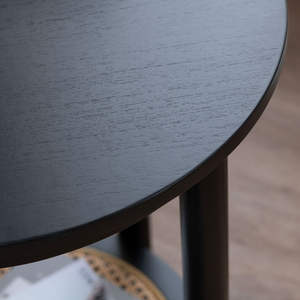 Mesa de té de mimbre de madera maciza Japonesa Moderna para sala de estar familiar pequeña dormitorio Hotel apartamento u Hospital - Product Image 2