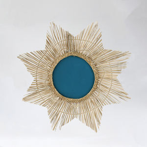 Cadre de miroir tissé à la main jonc de mer Design rustique vintage Taille personnalisée Prix usine Décoration murale Miroir suspendu ODM/OEM FBA Vente en gros - Product Image 4