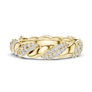 แหวนเพชรทรงบิดเกลียว 0.658 กะรัต สำหรับผู้หญิง ความใส VVS-VS EF ทอง 18KT, 14KT, 10KT และเงิน 925 สีโรสโกลด์, สีเหลือง, สีขาว - Product Image 3
