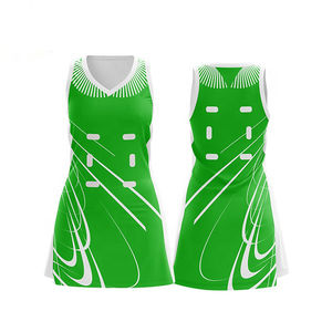 Meilleur prix pour uniforme de netball pour femmes, impression personnalisée par sublimation, devant extensible dans 4 directions, anti-UV, vente en gros, nouveau design de maillot vert - Product Image 2