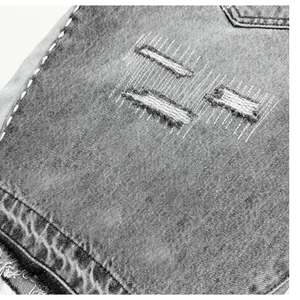 Shorts Holgados con Estilo Desgastado y Lavado Vintage, 100% Algodón, Sólidos, de Alta Calidad, Transpirables, para Uso Urbano - Product Image 3