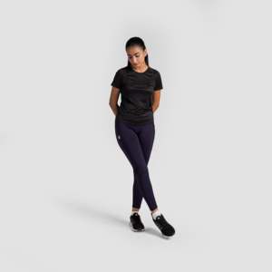 Navy Slim Fit Contra Panel Leggings 3XL Yoga Pants <b>Tummy</b> <b>Control</b> Stretch Spandex Nylon Material Thermal Push Feature for Gym Use - Product Image 4