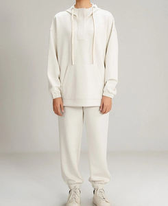 Sudadera con Capucha para Mujer, Gruesa, para Invierno, Color Crema, con Bolsillo Tipo Canguro, Diseño y Logotipo Personalizados, Transpirable, de Secado Rápido, Ajuste Holgado, Impresión de Logotipo OEM - Product Image 5