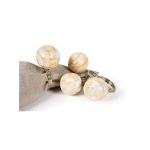 Gold Ribbed Round Napkin Ring joint With Round MOP Design Dinner Table Setting Decor Luxury Napkin Ring - Product Image 1