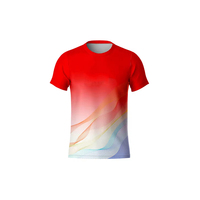 T-shirt de course pour hommes personnalisé en polyester 100 % respirant à séchage rapide avec impression par sublimation intégrale, directement de l'usine