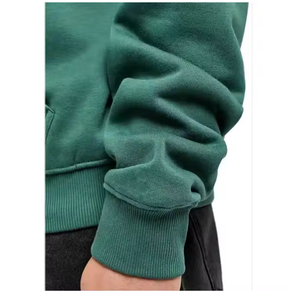 BD Collection Sweats à capuche à fermeture éclair pour printemps 300g Polyester/coton Col double couche Coupe surdimensionnée avec sérigraphie - Product Image 3