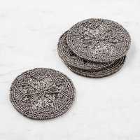 Ensemble de sous-verres ronds étoiles métalliques perlées de Noël Williams Sonoma