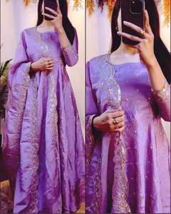 Vestido Largo de Diseño Tradicional para Bodas y Fiestas, Completamente Bordado, Listo para Usar, de Secado Rápido, para Todas las Temporadas - Product Image 4