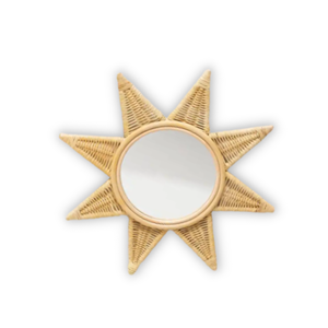Vintage Sunburst ratán pared decoración espejo diseño rústico estilo para sala de estar baño dormitorio - Product Image 4