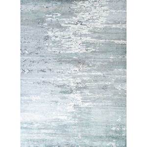 Alfombra Entropy Gris y Negra Anudada a Mano de Lana y Viscosa con Patrón Abstracto para Uso Doméstico-Siwv-22 - Product Image 1