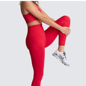 Tenue de sport décontractée et élégante pour femmes, leggings et soutien-gorge de sport respirants avec motif uni, vêtements de sport pour la salle de sport - Product Image 4