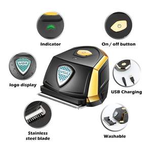 Kit de Corte de Pelo Inalámbrico a Prueba de Agua para Uso Doméstico con Cuchilla Curva de Acero Inoxidable, Afeitadora de Cabeza Impermeable IPX7 para Recortadora de Pelo - Product Image 2