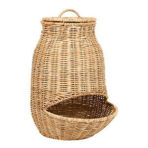 Cesta de cocina redonda Wicke, organizador, cesta de cocina de ratán tejida a mano con asa - Product Image 5