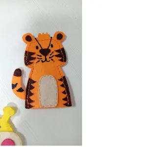 定制老虎主题毛毡手指木偶非常适合儿童工艺用品商店和儿童玩具店转售