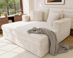 Exclusivo sofá cama tapizado de 135cm con almohadas y reposabrazos, silla cama de gran tamaño para sala de estar - Product Image 1