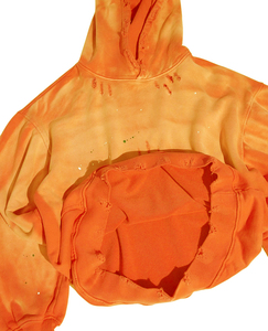 Ropa de calle personalizada, sudaderas con capucha con lavado ácido para hombre, naranja en blanco, tejido pesado, Vintage, desgastado, ajuste Regular, 100% algodón, a prueba de viento - Product Image 3