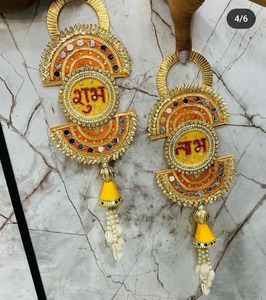 Indian Shubh Labh Hanging Wall Decor for Festive Diwali Items Housewarming Wedding Party Return Gift Favors Navratri Decoration - Product Image 1
