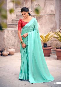 Alta demanda, las mujeres usan Sari de seda para ropa informal y de oficina disponible a precios al por mayor de La India - Product Image 6