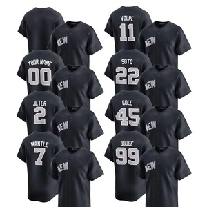 เสื้อเบสบอลแบบยูนิเซ็กซ์ รุ่นลิมิเต็ดอัลเทอร์เนท ปี 2025 แบบสั่งทำพิเศษ ไซส์พลัส ระบายอากาศได้ดี ตัดเย็บแบบสั้น ปักโลโก้ สีดำ - Product Image 1