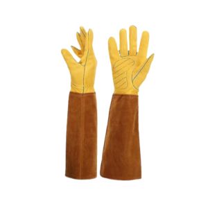 ถุงมือเชื่อม TIG หนังวัวแบบแยกลายหนังวัวเสริมความปลอดภัยในอุตสาหกรรมถุงมือทำงานป้องกันไฟเรียบทนทานต่อประกายไฟ - Product Image 1