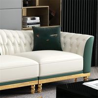 Ensemble de canapé en cuir postmoderne pour combinaison d'angle de salon avec taille de chaise pour meubles de maison pour appartements et villas