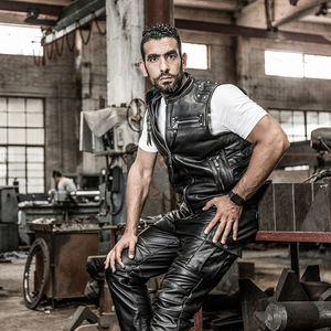 2025 OEM personnalisé hommes doux hiver cuir gilet léger coupe-vent moto gilet avec grande taille Option bonne qualité mode - Product Image 2