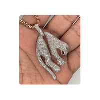 Pendentif Panthère en Diamant CVD 8 carats E-F VVS VS en Argent Sterling 925, Bijoux de Luxe Personnalisés