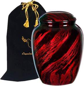 Urna de Cremación de Fibra de Vidrio, Urna para Adultos con Diseño Marmoleado, Urna Funeraria Ligera Hecha a Mano para Cenizas, Gran Oferta con Bolsa de Terciopelo Gratis - Product Image 1