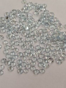 Natural Sky Blue Topaz Round <b>Rose</b> Cut Faceted 3mm Loose Sky Blue Topaz <b>Rose</b> Cut Flat Back <b>Top</b> Quality - Product Image 5