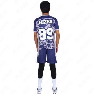 Uniforme de fútbol personalizado unisex 100% poliéster Francia traje de fútbol conjunto de entrenamiento azul SERVICIO OEM para ropa de fútbol camiseta de fútbol - Product Image 3