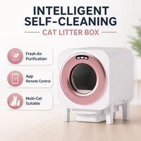 Bac à litière automatique intelligent pour chat, toilette électrique fermée pour chat, réduction des odeurs, bac de nettoyage carré pour animaux de compagnie, OEM