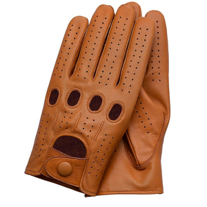 Gants de conduite en cuir souple de haute qualité pour hommes à la mode et protecteurs avec des caractéristiques respirantes et imperméables - Product Image 1