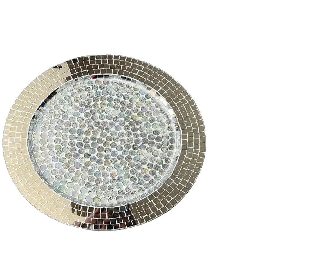 Modern round mosaic charger plate for home hotel wedding and candle light decoration