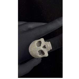 High-End Hip Hop Style Iced Out 925 Sterling Silver Diamond Skull <b>Ring</b> for <b>Men</b> Women Brilliant Jewelry - Product Image 1