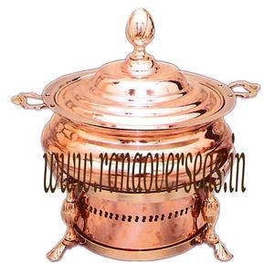 Indian Copper Catering Chafing Dish <b>Buffet</b> Food Warmer Commerical Equipment Round Serving Dish for Wedding - Product Image 6
