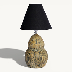 Lámpara de Mesa de Cerámica Terracota con Pantalla Flexible Estilo Rústico, Funciona con Batería o Corriente Alterna, Base para Bombilla E26, para Uso en el Hogar - Product Image 1