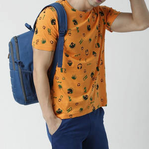 Camiseta Personalizada para Hombre |   Camiseta deportiva con gráfico musical de DJ naranja |   Impresión Digital Frontal Ecológica |   Ropa Deportiva al por Mayor - Product Image 3