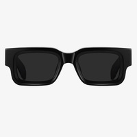2025 lunettes de soleil en acétate personnalisées UV400 monture bleue épaisse lentilles noires petit carré de luxe nuances rectangulaires unisexe lunettes en acétate