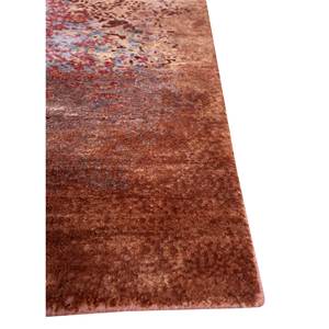 Tapis en laine et soie de bambou Kavi Red's Abstract Chaos Theory noué à la main 9x12 pour la décoration de salon d'adolescents, orange et rouge - Product Image 4