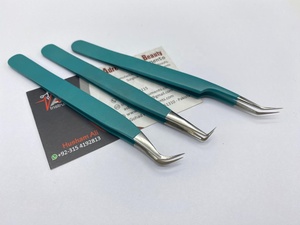 Pince à cils en acier inoxydable durable japonaise de vente chaude Volume de 90 degrés Extensions de beauté testées à la main pointues à faible quantité minimale de commande - Product Image 2