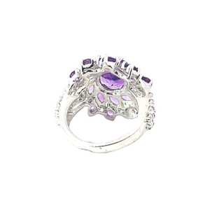 Magnifique ensemble de bagues de cocktail en améthyste violette de dernière conception en argent sterling 925 de haute qualité - Product Image 5