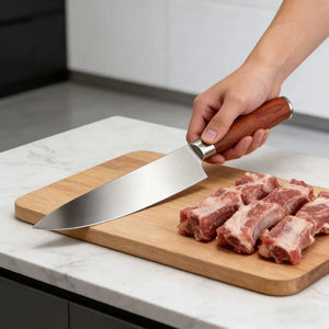 Couteau de cuisine en acier cuivré bicolore, manche laqué traditionnel, couteau tranchant pour trancher la viande et le poisson - Product Image 6