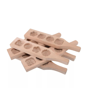 Conception personnalisée et logo moules à gâteau de lune durables traditionnel mi automne Festival en bois presse fleur moule à gâteau de lune - Product Image 1