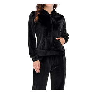 Custom Winter Women's Hooded Wholesale Women's Velour <b>Tracksuit</b> Two-Piece Jacket and Pants Set Casual <b>Velvet</b> <b>Tracksuit</b> For Women - Product Image 5