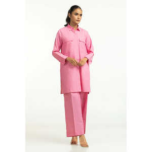 ชุดเซ็ตผ้าชามเบรย์ย้อมสีลำลอง รุ่น IPST-44559 สำหรับชุดฤดูใบไม้ผลิ/ฤดูร้อน ไซส์ XS/XS ชุดสองชิ้นประกอบด้วยเสื้อ - Product Image 2