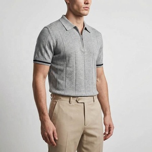 Camisetas Polo ODM para Hombre, 100% Algodón, Estilo Vintage con Media Cremallera, Camisetas Polo de Manga Corta de Alta Calidad - Product Image 4