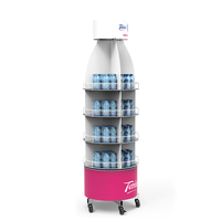 Présentoir rotatif mobile pour boissons avec roulettes, étagère de sol à 360 degrés pour supermarché et commerce de détail