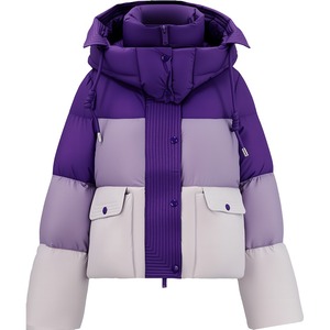 Women's Short Bubble Coat Winter Crop Warm Long Sleeve Fashion Cropped Puffer <b>Jacket</b> with Hood - Product Image 1