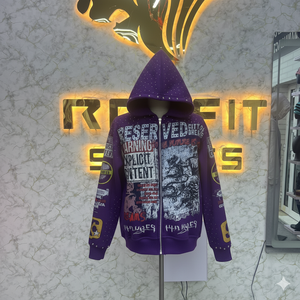 Good Manufacturer Factory Made Zipper <b>Hoodie</b> Rhinestone <b>Zip</b> <b>up</b> Jacket Acid Wash <b>Vintage</b> Washed Men Fleece Streetwear <b>Hoodie</b> - Product Image 3